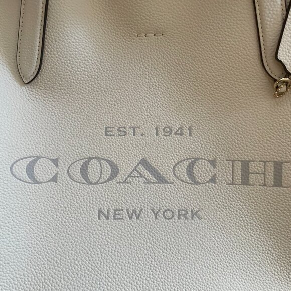COACH Pebble Leather CAMERON Large Tote Shoulder Bag ~ CHALK ~ CC050 - Picture 2 of 10